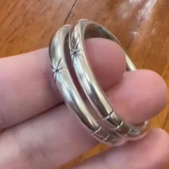 Taxco Sterling Silver Vintage Geometric Design Earrings - Picture 3 of 5